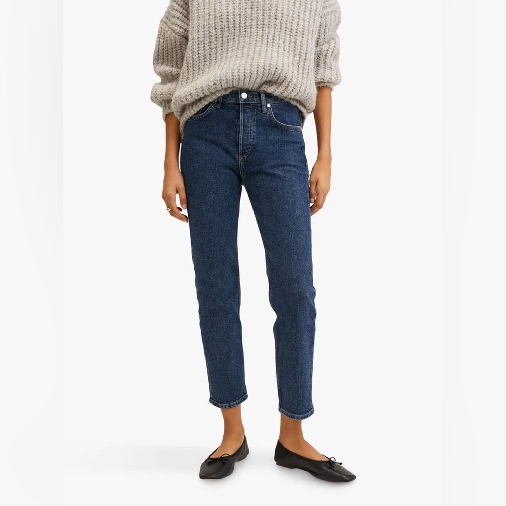 MNG Denim Mango MAR women’s blue jeans straight ankle grazer